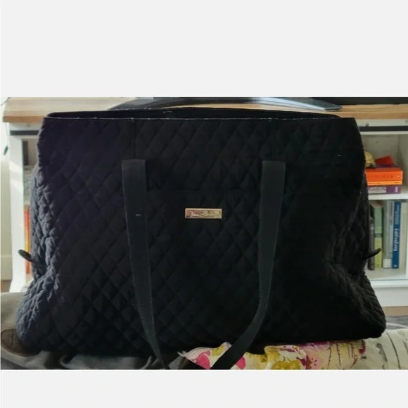 Vera Bradley Black Quilted Weekender Tote - Picture 2 of 12